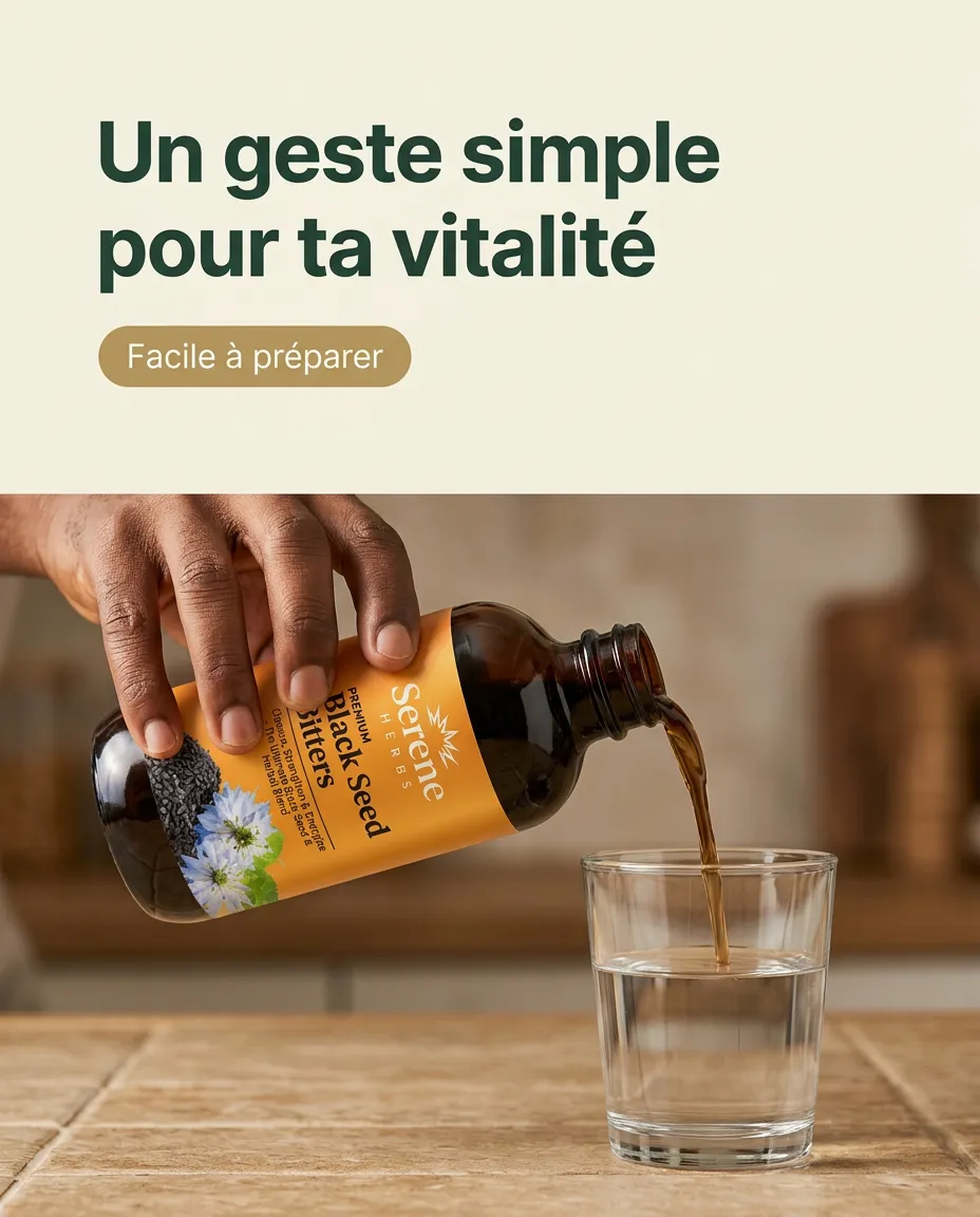 Boostez votre vitalité avec les Bitters de graines noires pour un quotidien énergique — utilisation